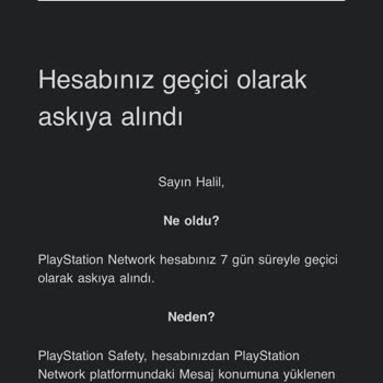 PlayStation Türkiye PSN Türkiye Küfür Etmediğim Halde Hesabımı 7 Gün Geçici Askıya Aldı