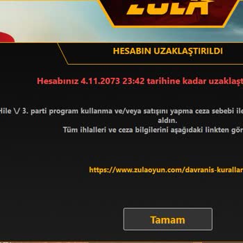 Zula Oyun Oyundaki Hesabım Nedensizce Uzaklaştırıldı
