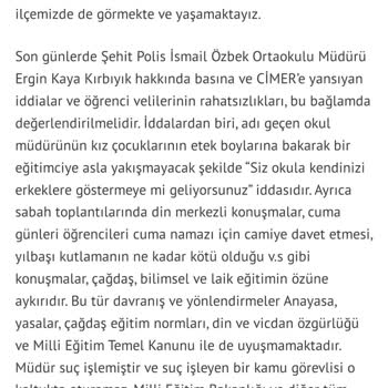 Milli Eğitim Bakanlığı (MEB) Bir Müdürün Baskıları