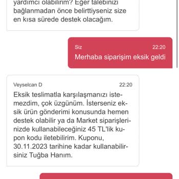 Yemeksepeti Ürün Teslimi Yapmıyor.