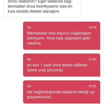 Yemeksepeti Ürün Teslimi Yapmıyor.