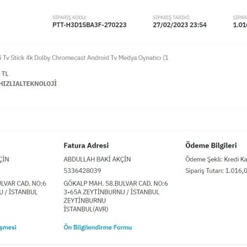 Epttavm Ve Hızlıal.com Teknolojiden Alınan Ürün Arızalı, Faturası Yok
