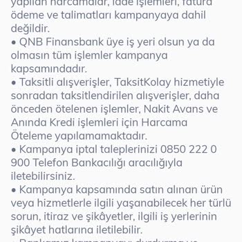 QNB Finansbank Kampanya Sorunu!
