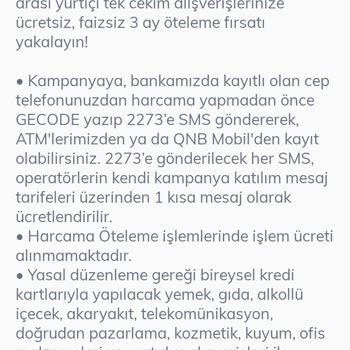 QNB Finansbank Kampanya Sorunu!