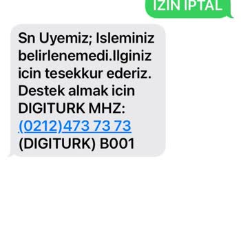 Digiturk Tod SMS İptal Olmuyor!