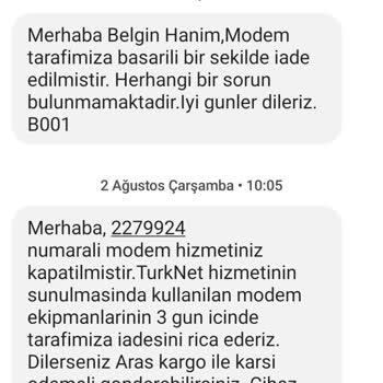 TurkNet İade Ettiğim Modemin Parasını Tekrar İstemeleri