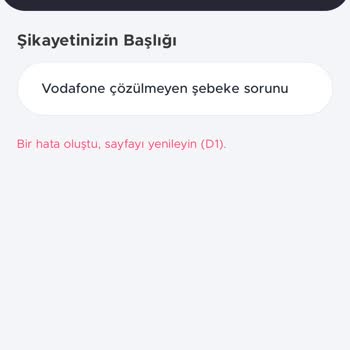 Vodafone Çözülmeyen Şebeke Sorunu