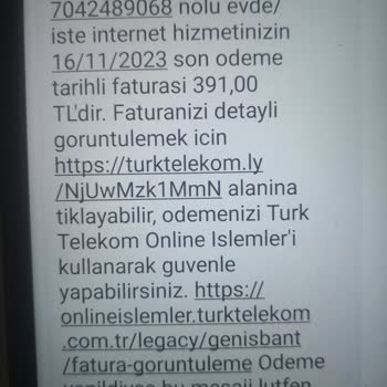 Türk Telekom Hatalı SMS Cep Telefon Kaydı