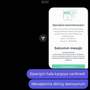 Meryjew Ücretin Alınması Ancak Ürünün Kargoya Verilmemesi