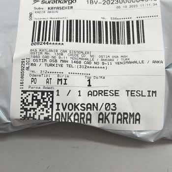 Sürat Kargo Parça Gönderdim İstanbul Kayaşehir Şubesinden Ankara'ya