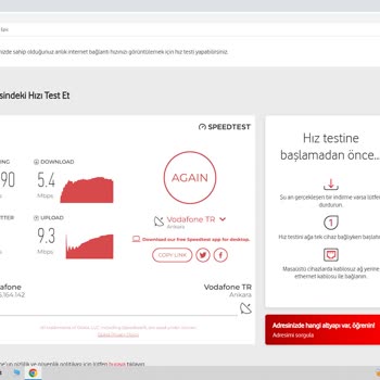 Vodafone Net Evde İnternet Hız Sorunu