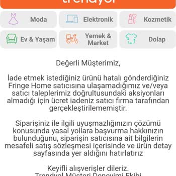 Trendyol Express Para İadem Yapılmıyor