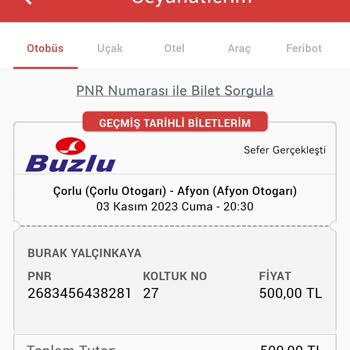 Buzlu Seyahat Kırık Koltuk Sorunu