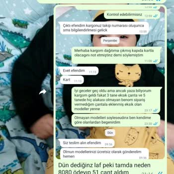 Canta_hanzade (Instagram) Eksik Çanta Yanlış Ürün Gönderimi