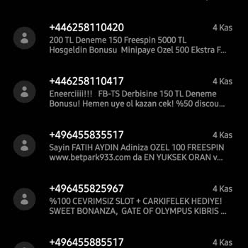 Vodafone Yabancı Bahis Site Mesajları