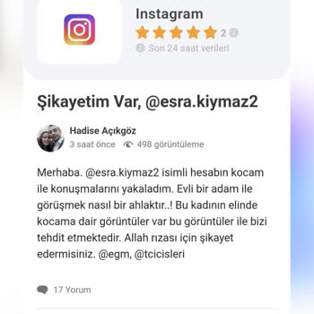 Guncelsikayetlerimiz.com Esra. Kiymaz2 Hesabımı Kullanarak Şikayette Bulunmuş