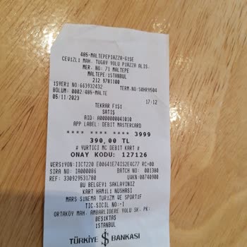 Paribu Cineverse Fiş Kesimi Hk.