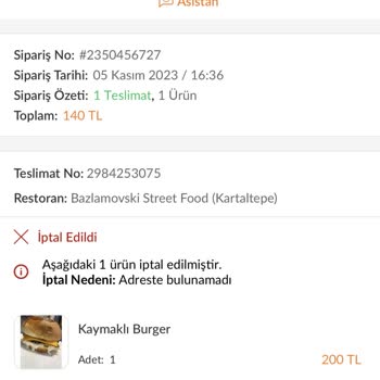 Trendyol Yemek Ücret İadesi Yapmıyor