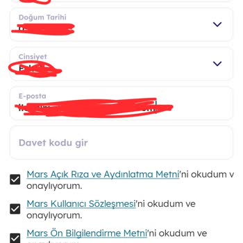 Mars Neo Hesap Açamamak