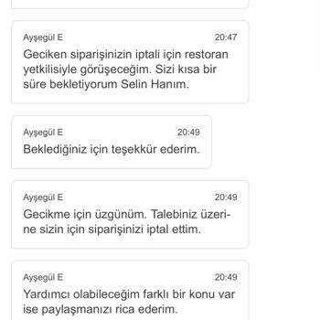 Yemek Sepeti Gelmeyen Yemek