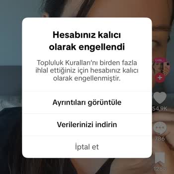 TikTok Hesabım Kalıcı Olarak Kapatıldı