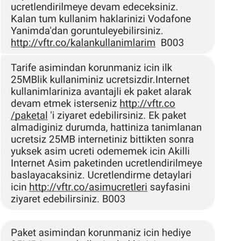 Vodafone Kullanılmayan Aşım Paketi Ücreti