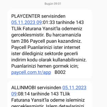 Paycell Bilgim Dışında Playcenter Aboneliği
