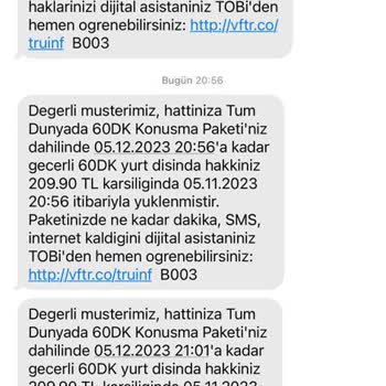Vodafone Yanımda Ek Paket Sorunu