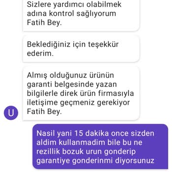 Getir Ayıplı Mal Satıp Değiştirmiyor