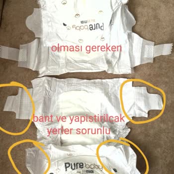 Pure Baby Bezin Band Ve Yapıştırma Yerinde Ayrıca Lastik Ve Ebadında Sorun Var