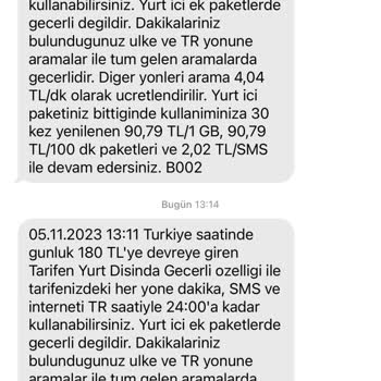 Turkcell Yurt Dışında Bulunmadığım Halde Bedelini Yansıttı
