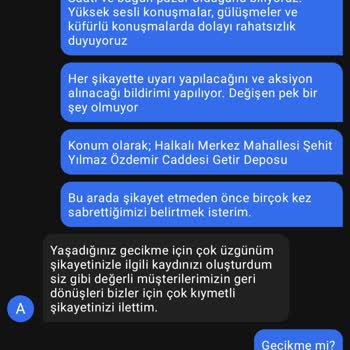 Getir Deposu Çalışanları Yüksek Ses Çıkarıyor