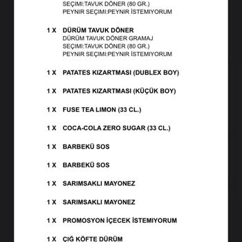 Usta Dönerci Eksik Ürün Gönderilmesi Ve Şikayete Rağmen Olanlara Kılıf Bulunması