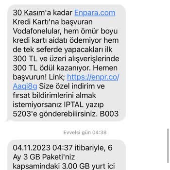 Vodafone Durma Özelliğine Rağmen İnternet Aşımı Ek Ücret