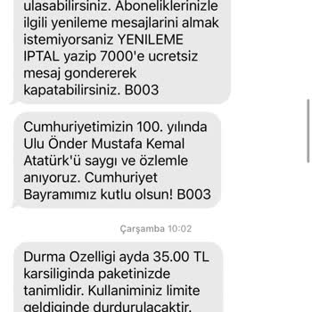 Vodafone Durma Özelliğine Rağmen İnternet Aşımı Ek Ücret