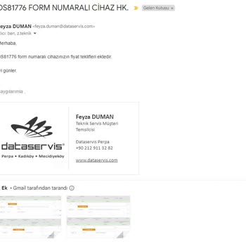 Dataservis Bilgisayar Dataservis Doğru Olmayan Fiyat Teklifi