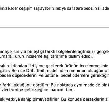 Camper Ürün Değiştirmeme Çabası