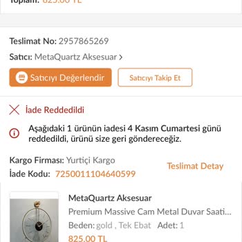 Trendyol İade Kabul Etmiyor