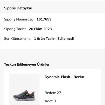Skechers Teslim Edilmeyen Ürün