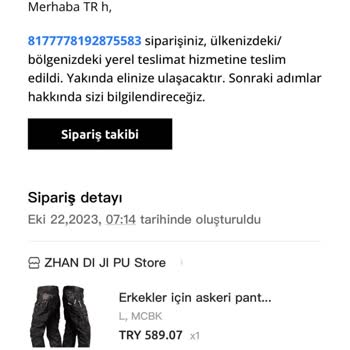 Aliexpress Farklı Ürün Gönderilmiştir