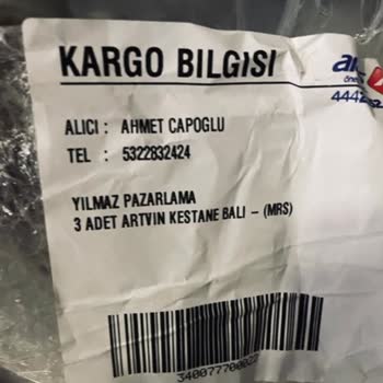 Aras Kargo Bal Yerine Ne Olduğu Belli Olmayan Pekmeze Benzeyen Bir Ürün