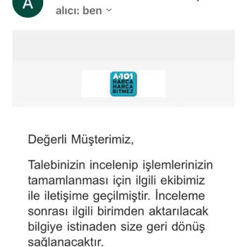 A101 Ürün İadesi Yapılmadı