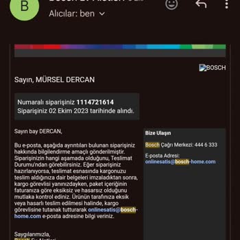 Bosch Ürün Teslim Etmediler Bilgi Verilmedi Ürün Nerede Bilinmiyor