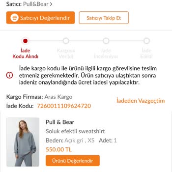 Pull and Bear Eksik Gelen Ürünlerim