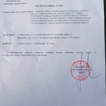 QNB Finansbank Haciz Kaldırma Yazısı