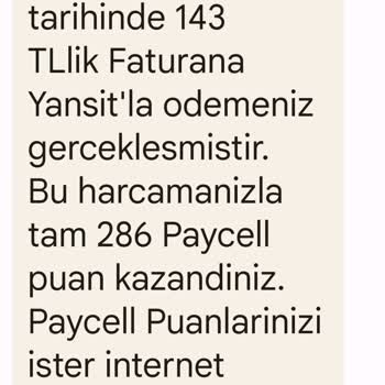 Vizyon Elektronik Para Turkcell Hattıma Paycell İşlemleri Nedeniyle Oluşan 143 TL'lik Yanlış Ücretlendirme