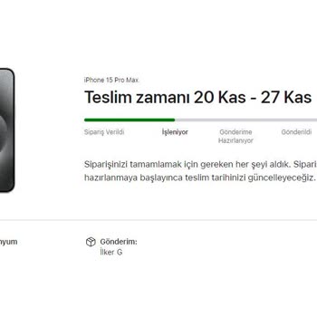 Apple.com.tr / Teslim Edilmeyen İphone 15 Pro Max