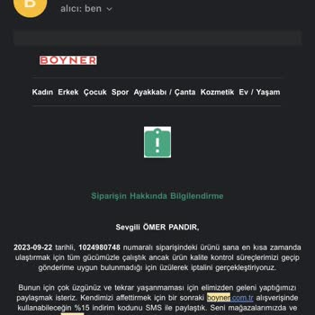 Boyner Kullanılmış Gözlük Gönderdi