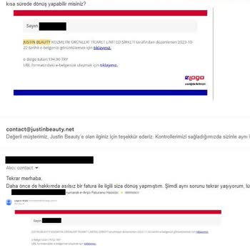 Justin Beauty Asılsız Fatura Kesiyor
