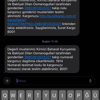 Sürat Kargo Cam Çerçeve Paramparça Geldi